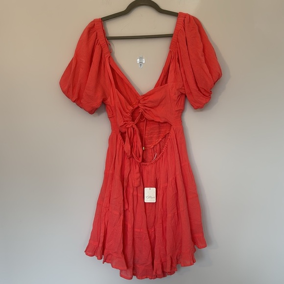NWT Free People Perfect Day Mini Dress in Watermelon - S - Picture 4 of 5
